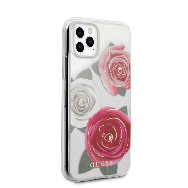 Guess GUHCN58ROSTRT iPhone 11 Pro transparent hardcase Flower